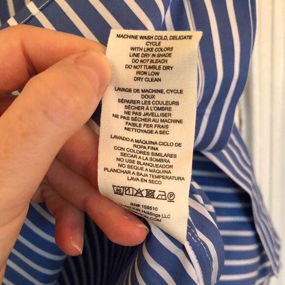 NWT NEW Thakoon Oversized Blue Striped Button Down Top - Picture 9 of 9